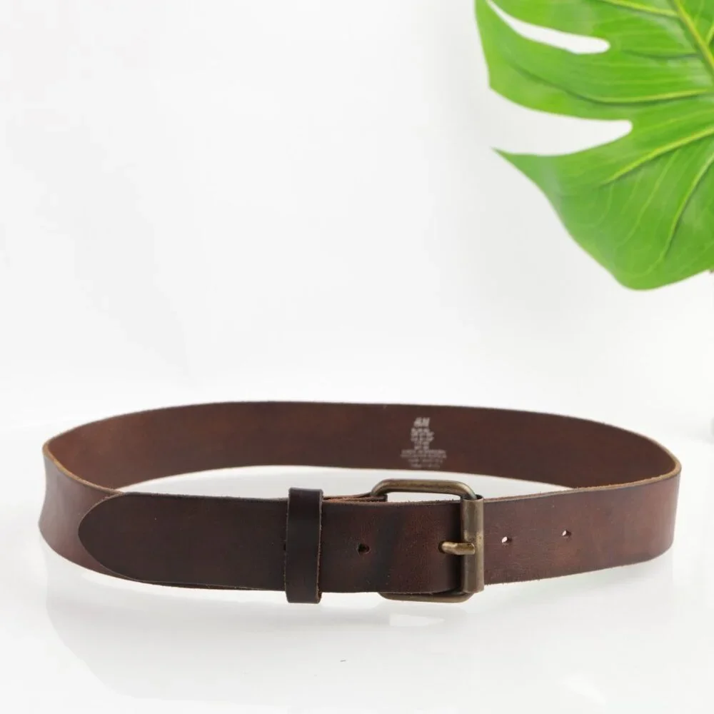 H&M Womens Belt Size Small 30‎ Brown Leather 1 1/2